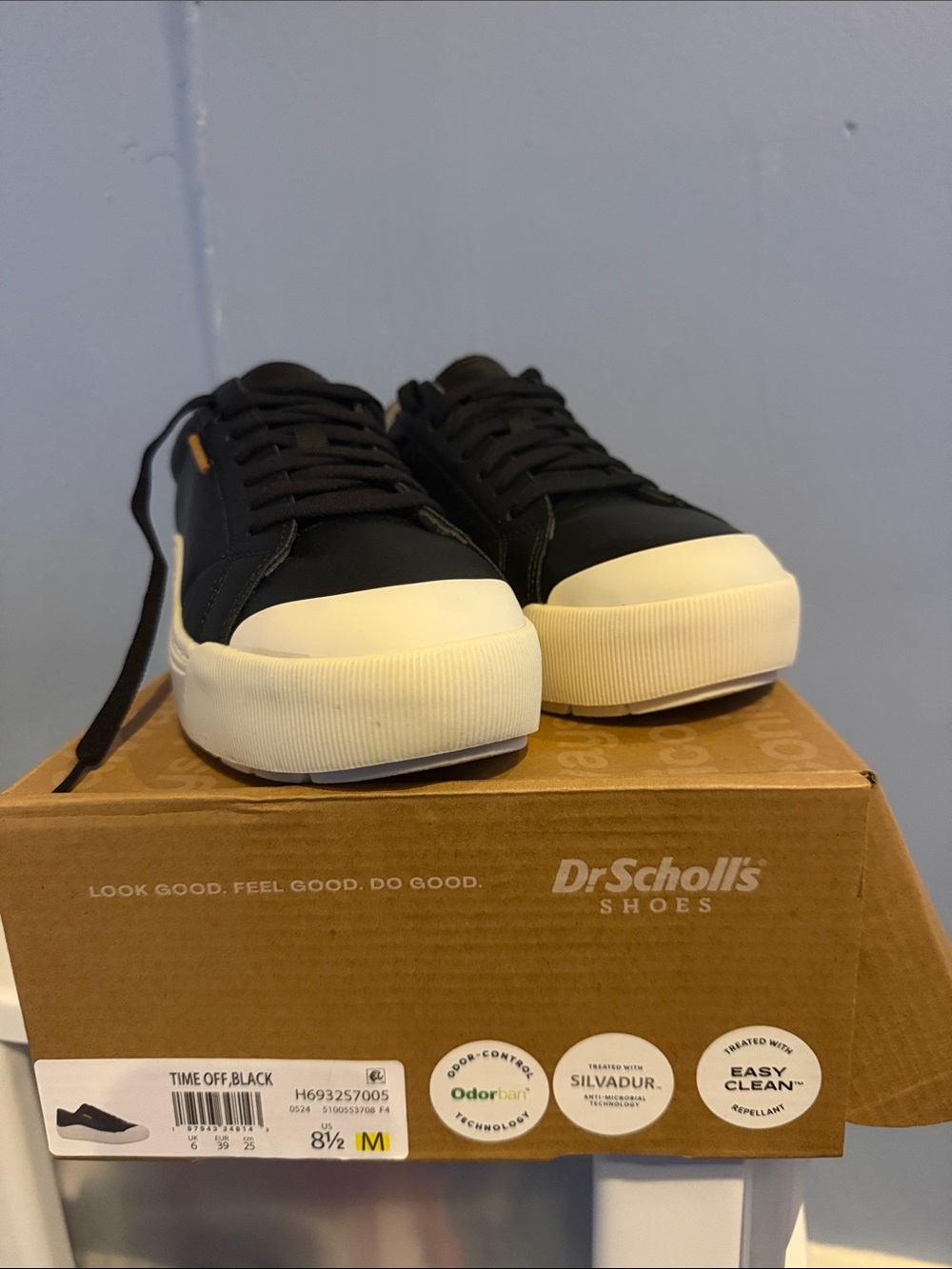 Dr. Scholl's Black and White Platform Sneakers